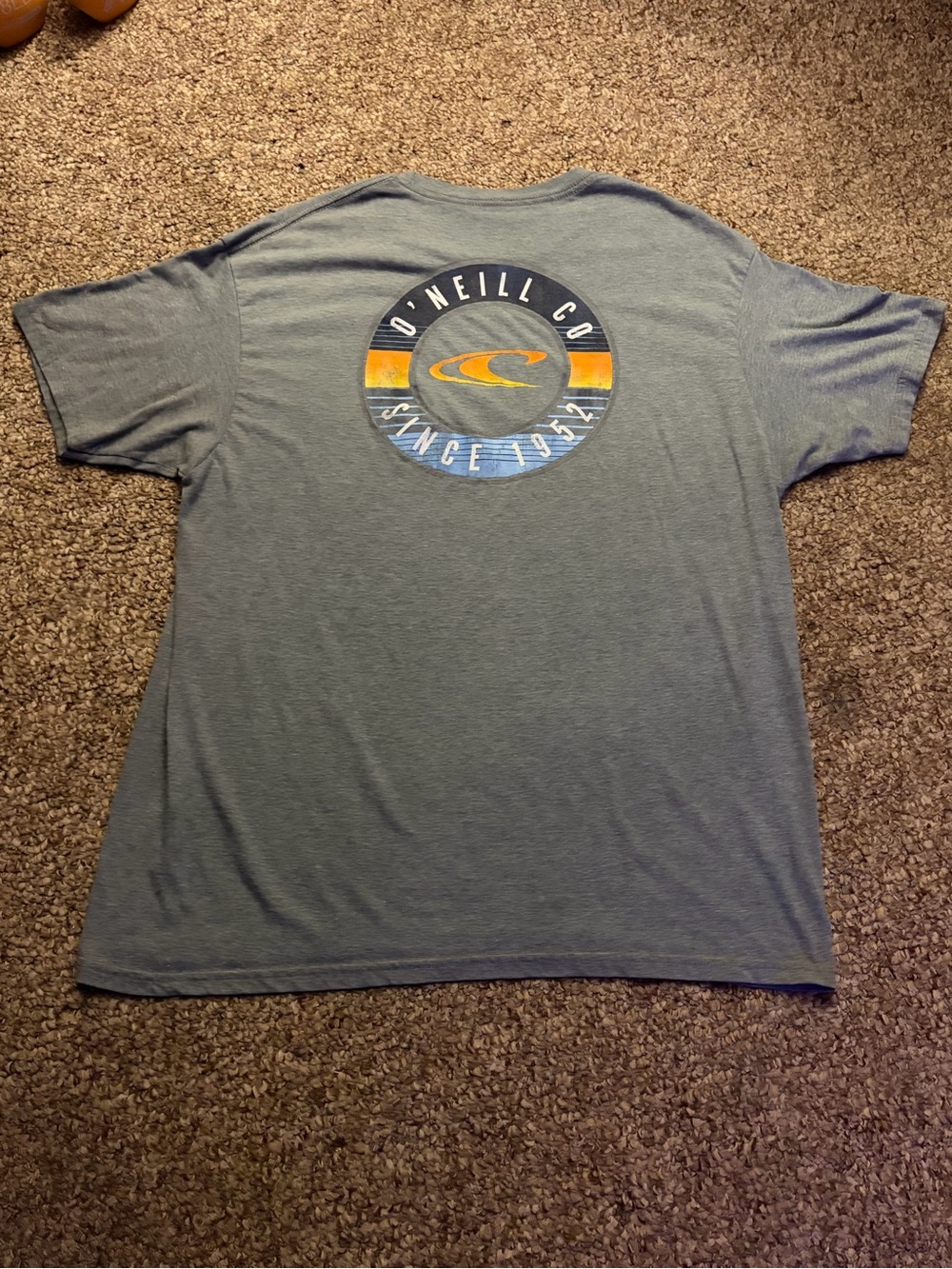 O'Neill Slate Blue Short Sleeve Tee with Orange Accent Logo